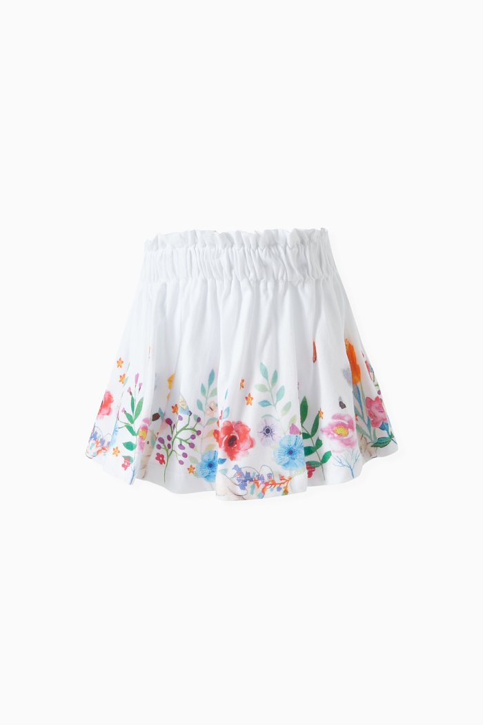 

Floral-print Skirt, White