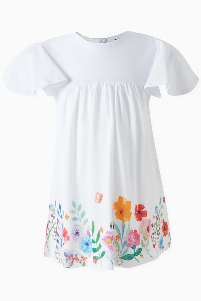 

Floral-print Dress, White