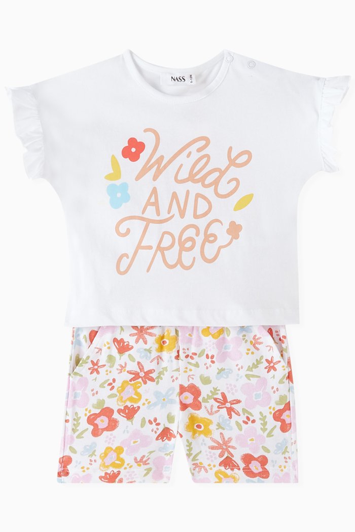 

Wild and Free T-shirt & Shorts Set, White
