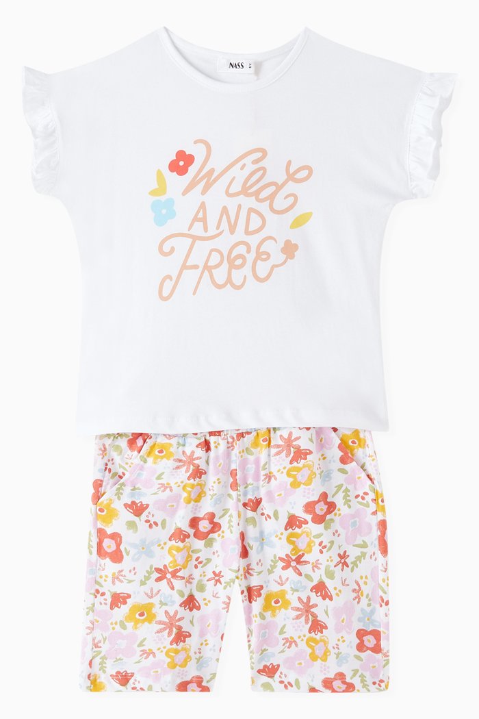 

Wild and Free T-shirt & Shorts Set, White