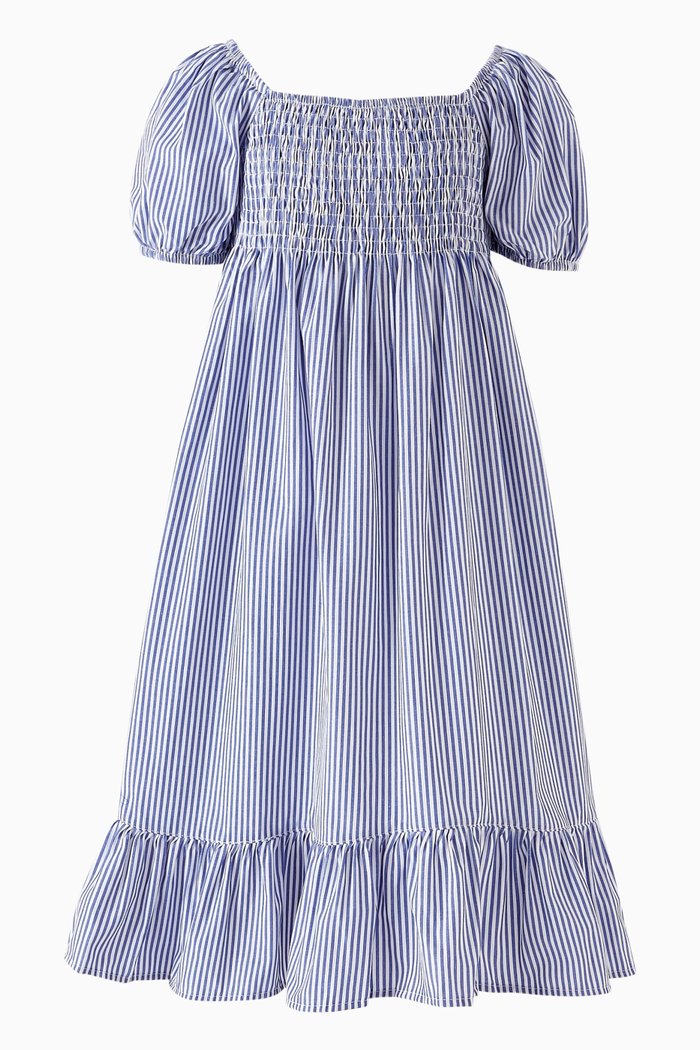 

Striped Dress in Poplin, Blue