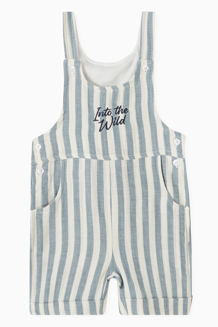 

Into the Wild Romper in Muslin, Blue
