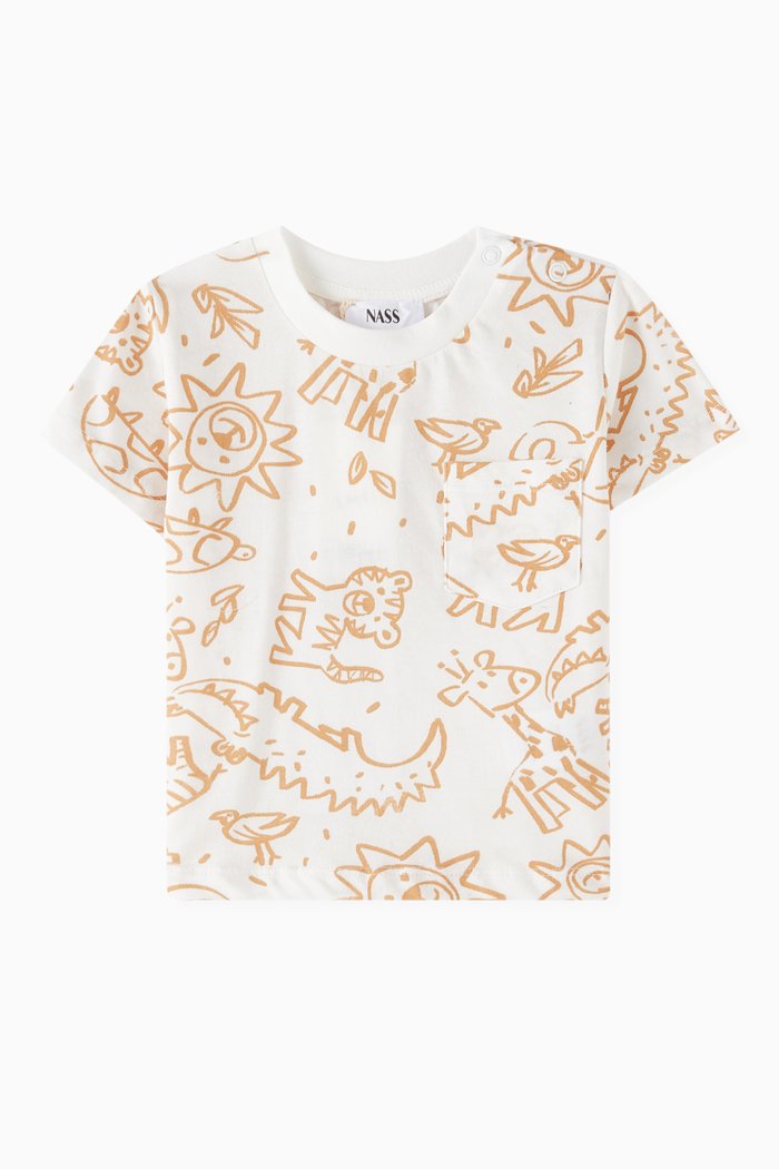 

All-over Animal Print T-shirt, Neutral