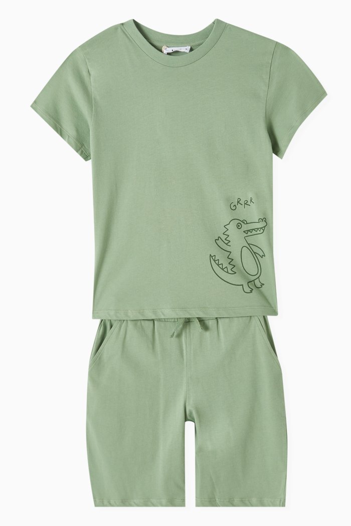 

Crocodile T-shirt & Shorts Set, Green