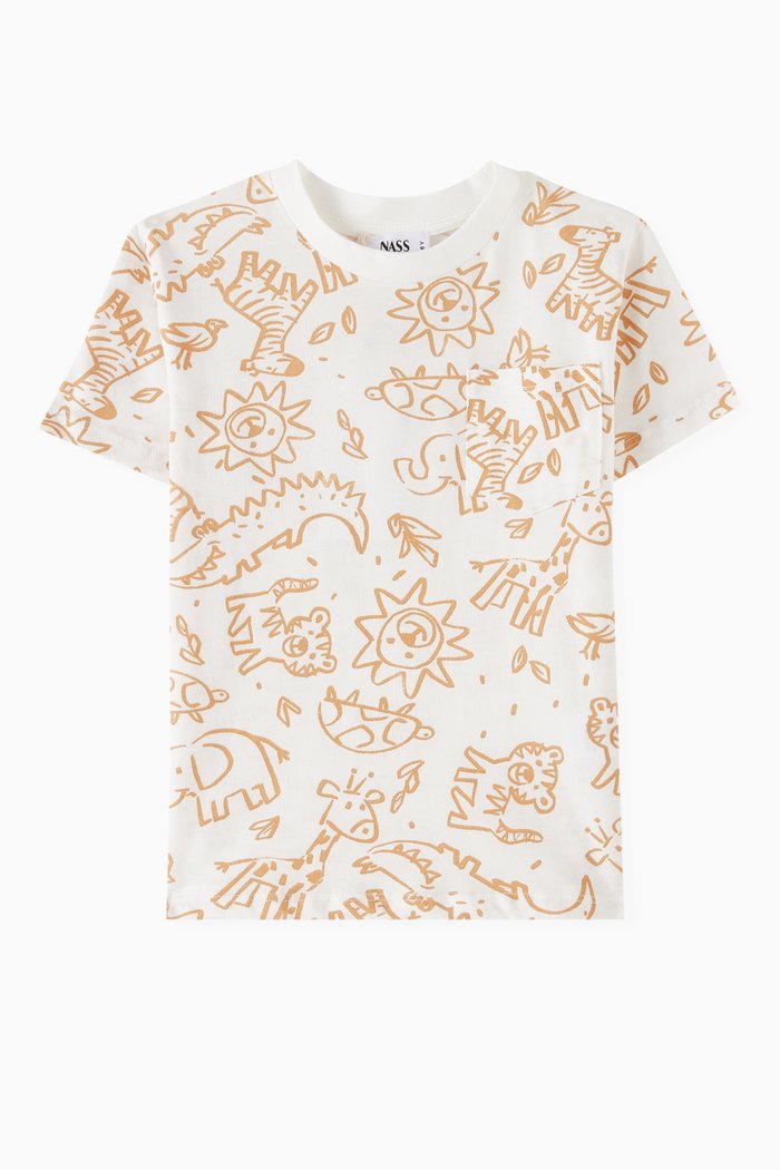 

All-over Animal Print T-shirt, Neutral