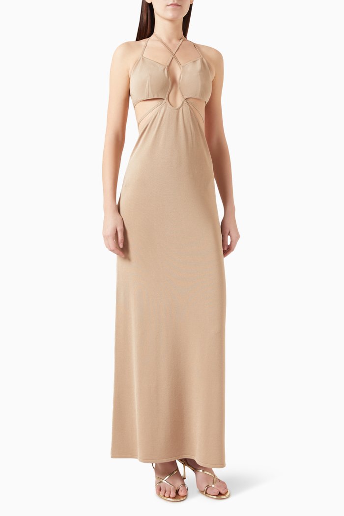 

Azalea Maxi Dress in Viscose, Metallic