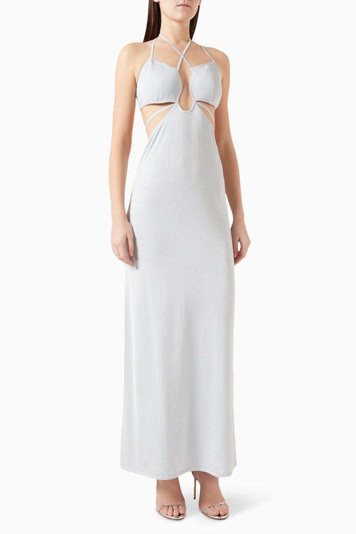 

Azalea Maxi Dress in Viscose, Silver
