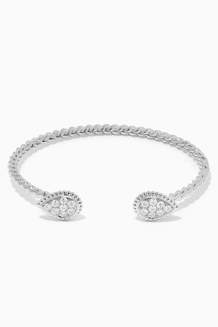 

Serpent Bohème Double Motif Diamond Bracelet in 18kt White Gold, Silver