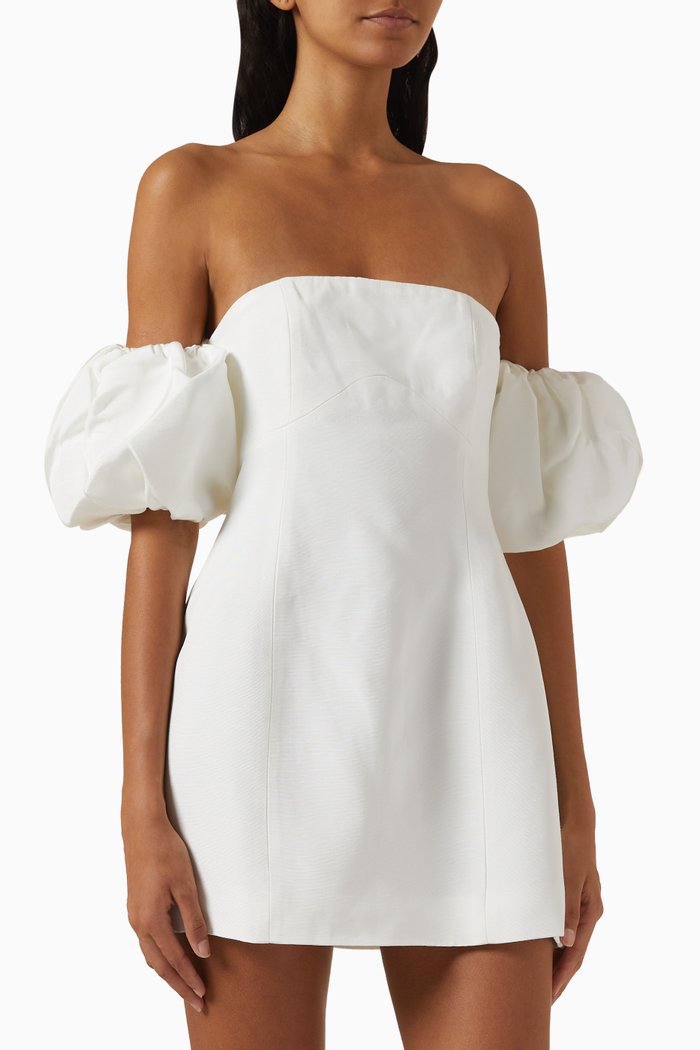 

La Lune Otto Mini Dress in VIscose, Neutral