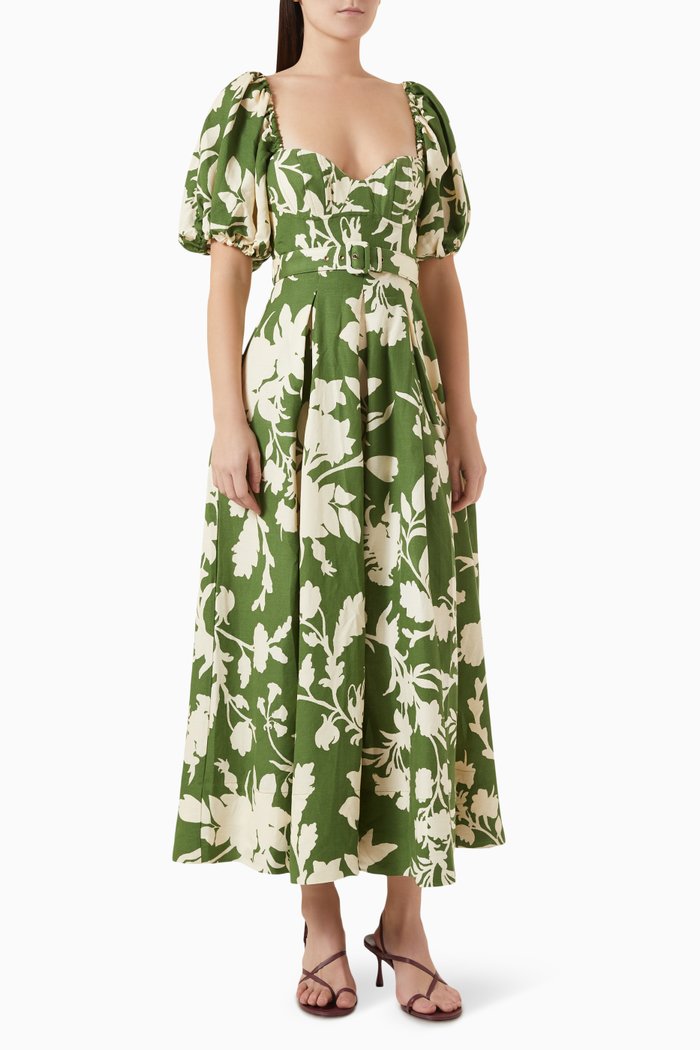

Renee Panelled Bustier Midi Dress, Green