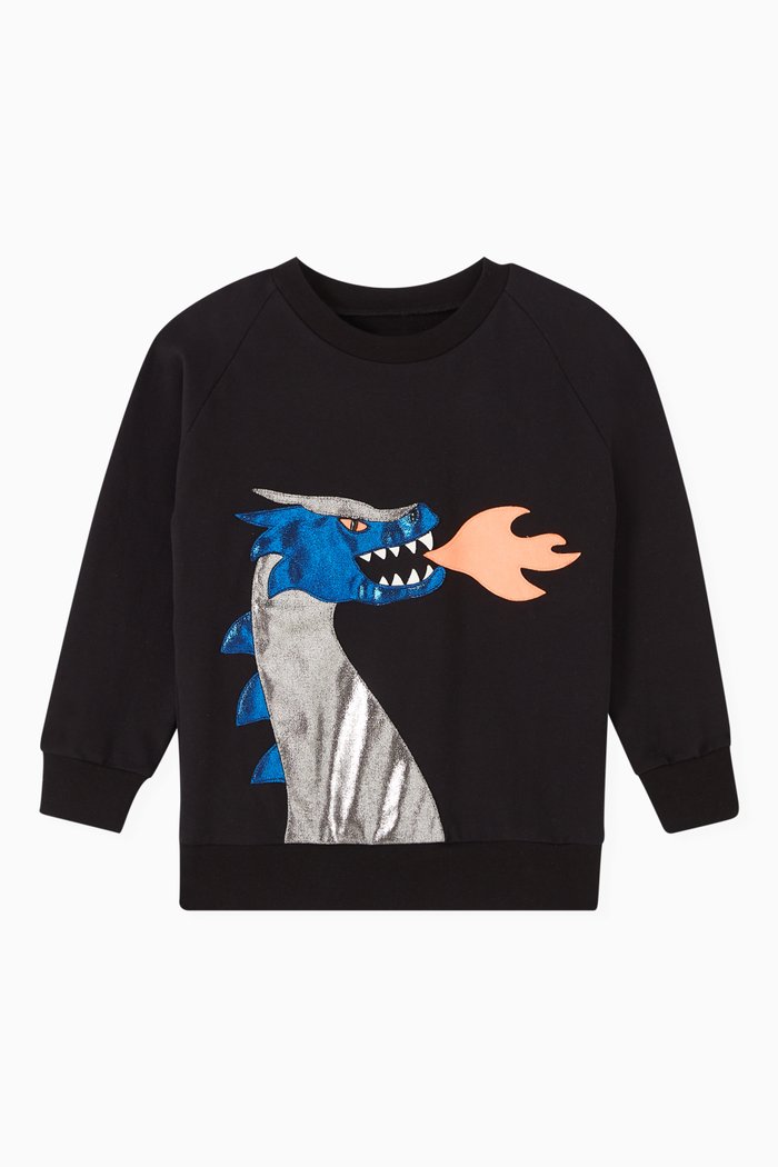 

Draggi Appliqué-detail Sweatshirt in Cotton, Black