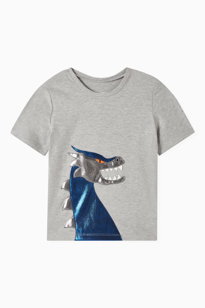 

Good Luck Dragon T-shirt in Cotton, Grey