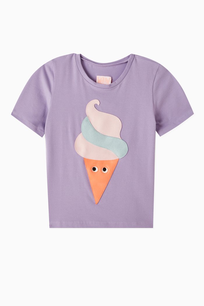

Vacay Ice Cream-patch T-shirt, Purple