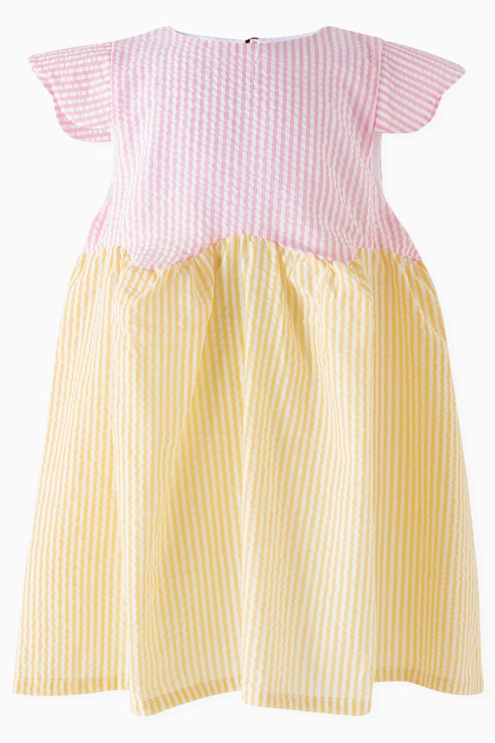 

Florence Striped Dress in Cotton, Pink