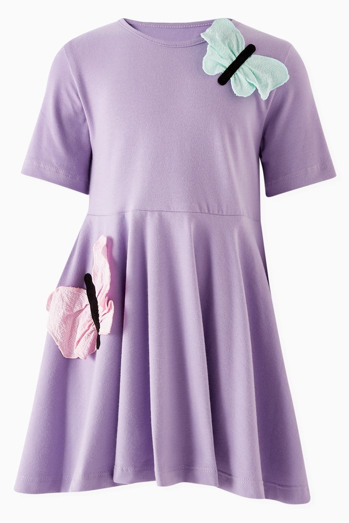 

Farasha Butterfly Dress in Cotton Jersey, Purple
