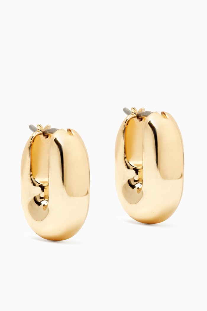 

Puffy U-Link Earrings in Gold-tone Brass