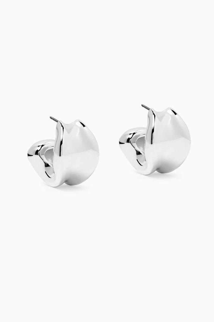 

Chunky Doune Hoop Earrings in Silver Dipped Brass