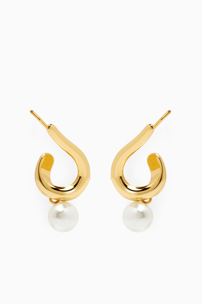 

Daphne Climber Earrings in 14k Gold-tone Brass, White