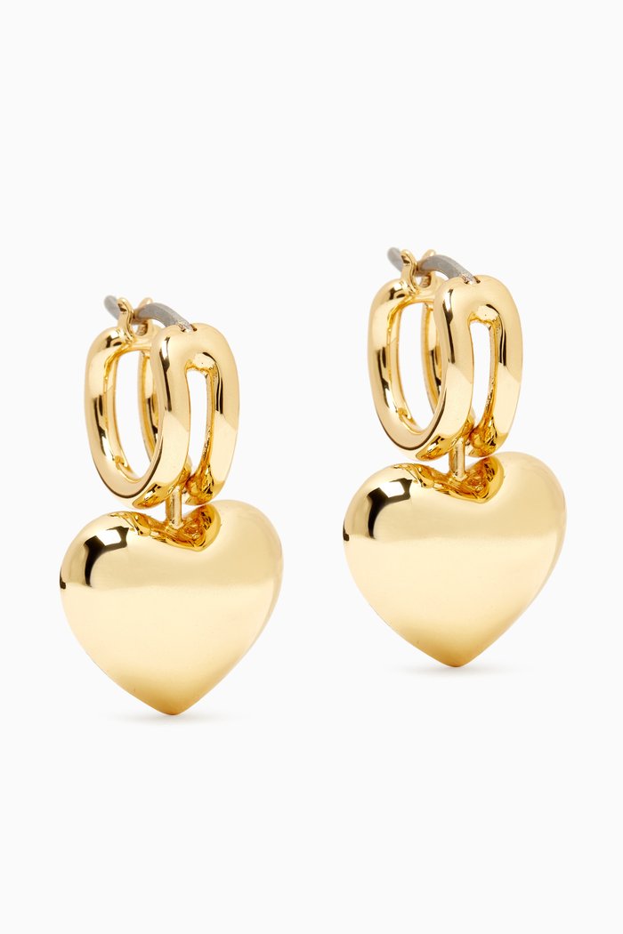 

Puffy Heart Huggie Earrings in 14k Gold-dipped Brass
