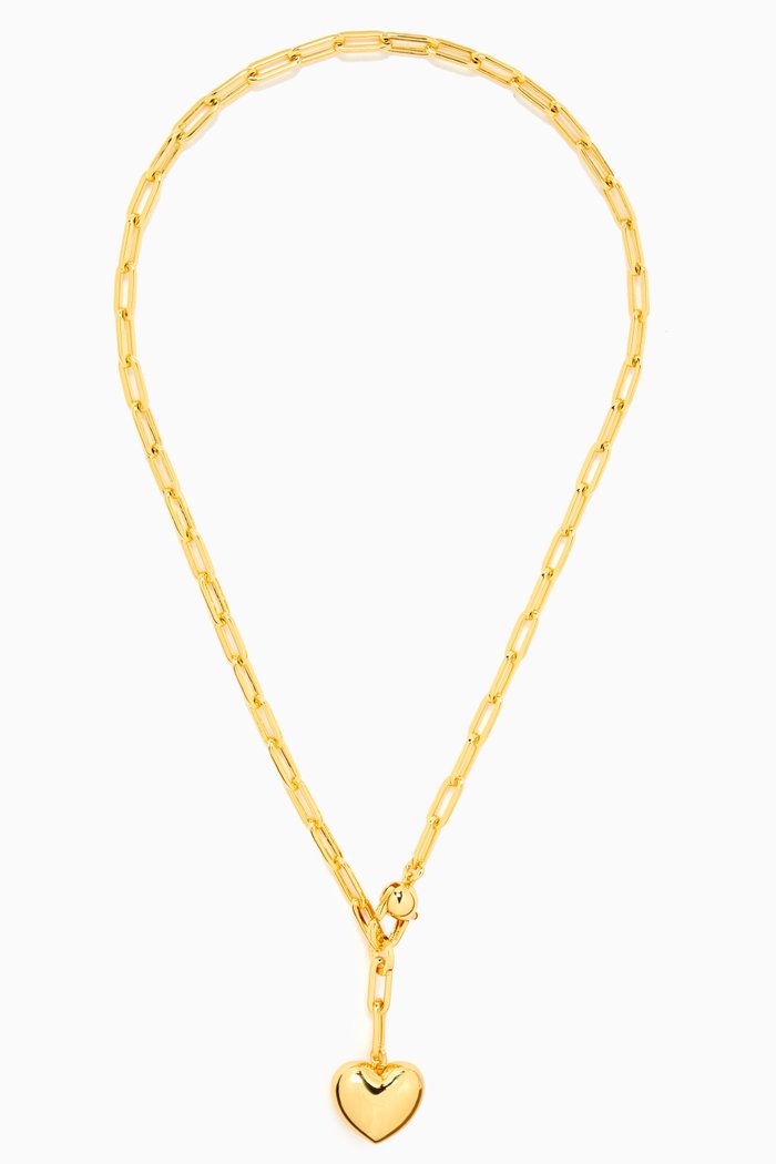 

Puffy Heart Chain in 14k Gold-dipped Brass