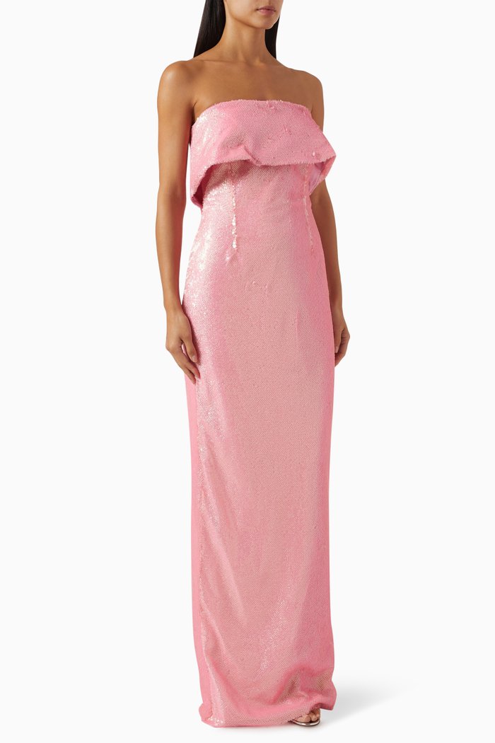 

Embellished Strapless Maxi Dress, Pink