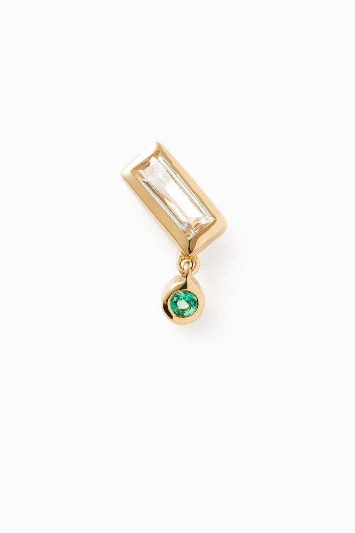 

Emerald Drop Stud Earring in 14kt Recycled Gold, Yellow