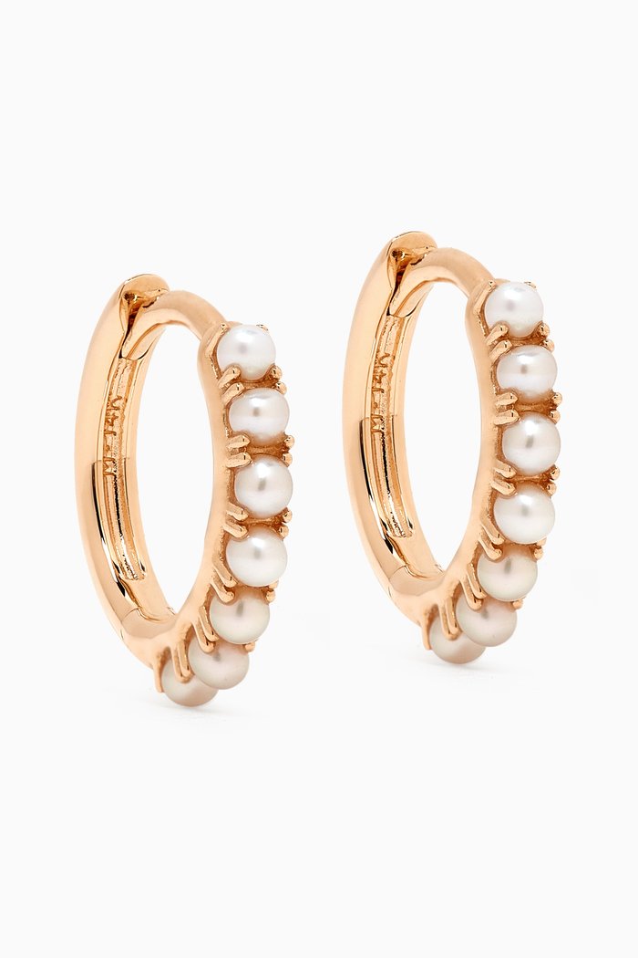 

Pearl Huggie Earrings in 14kt Recycled Gold, Yellow