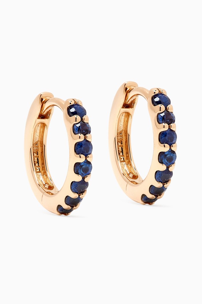 

Sapphire Huggie Earrings in 14kt Recycled Gold, Yellow