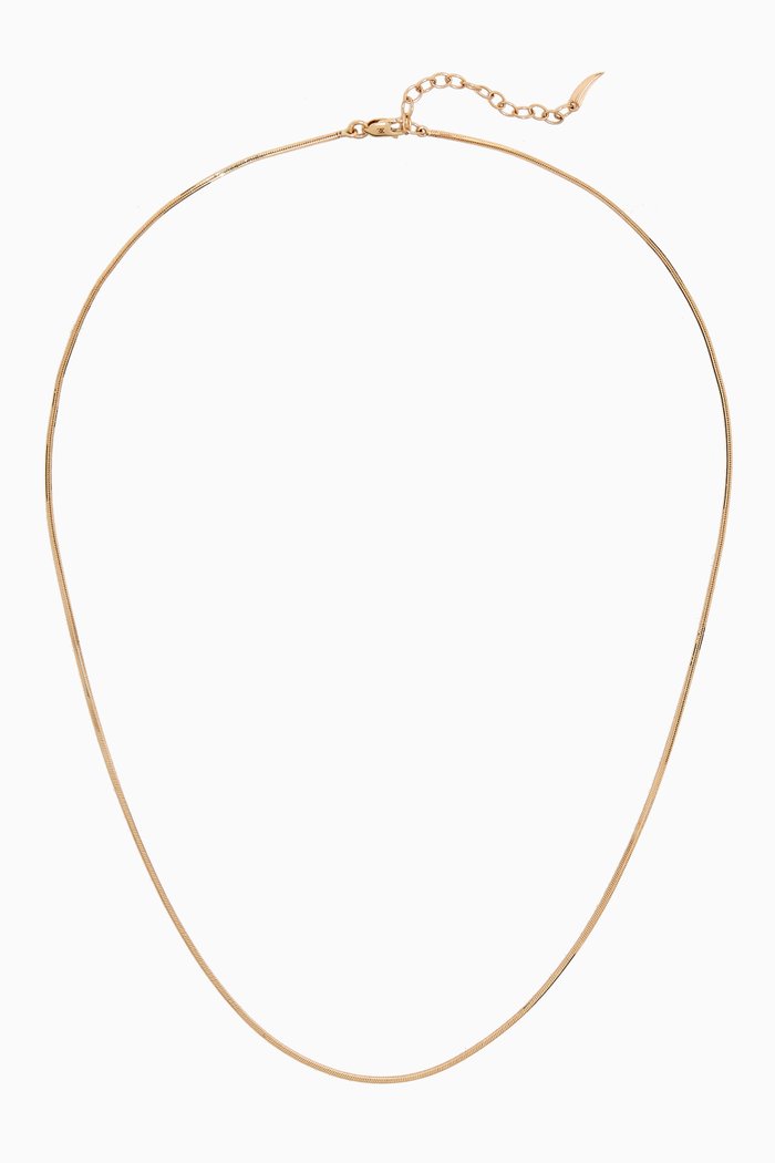 

Square Snake Chain Necklace in 14kt Recycled Gold, Yellow