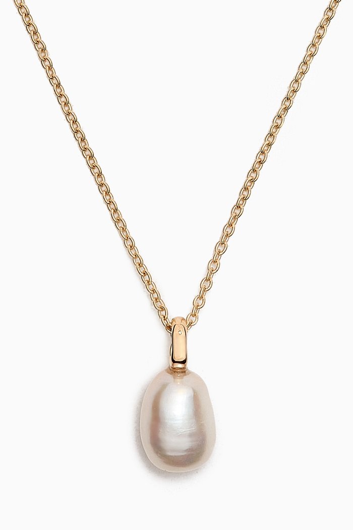 Pearl Pendant Necklace in 14kt Recycled Gold, Yellow