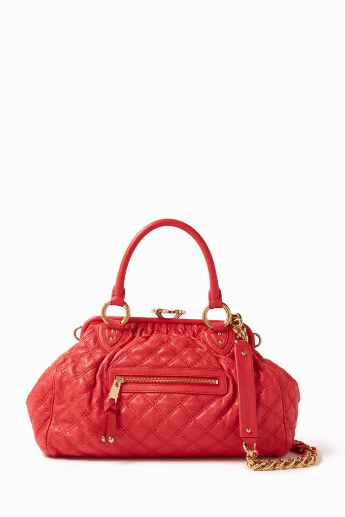 The Stam Bag in Quilted Leather, Red