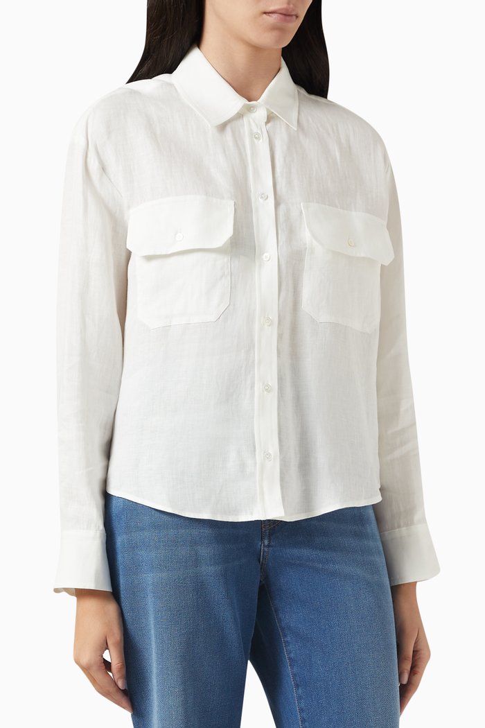 

Eureka Button-up Shirt in Linen, White