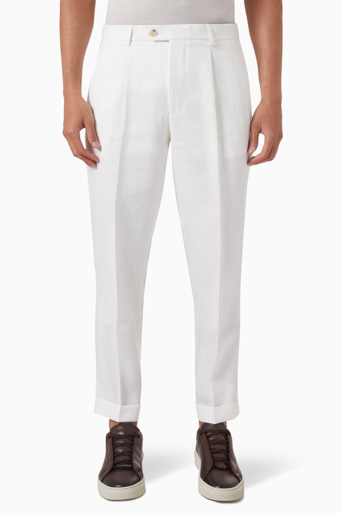 

Relaxed-fit Pants in Linen, White
