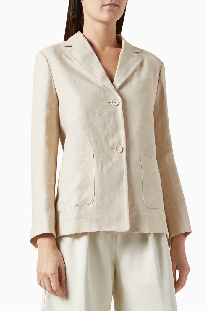 

Socrates Single-breasted Jacket in Linen, Neutral