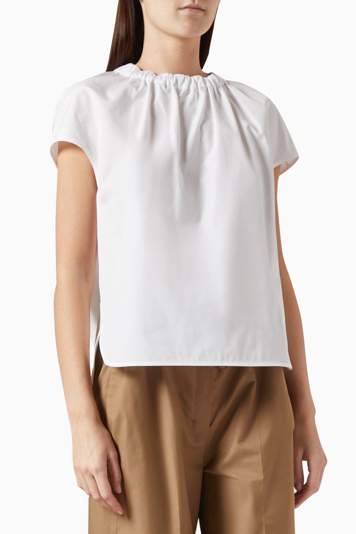 

Fiamma Blouse in Cotton Poplin, White
