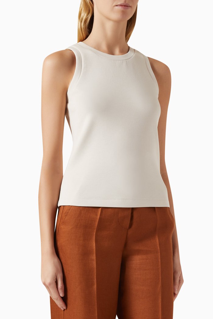 

Cima Sleeveless Top in Cotton Jersey, Neutral