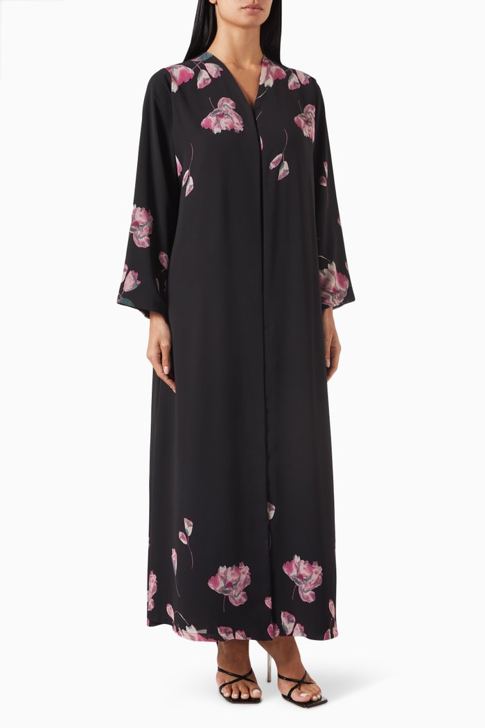 

Floral-print Abaya in Chiffon, Multicolour