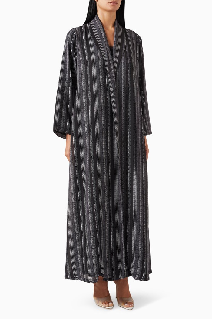 

Zainah-cut Printed Abaya in Chiffon, Multicolour