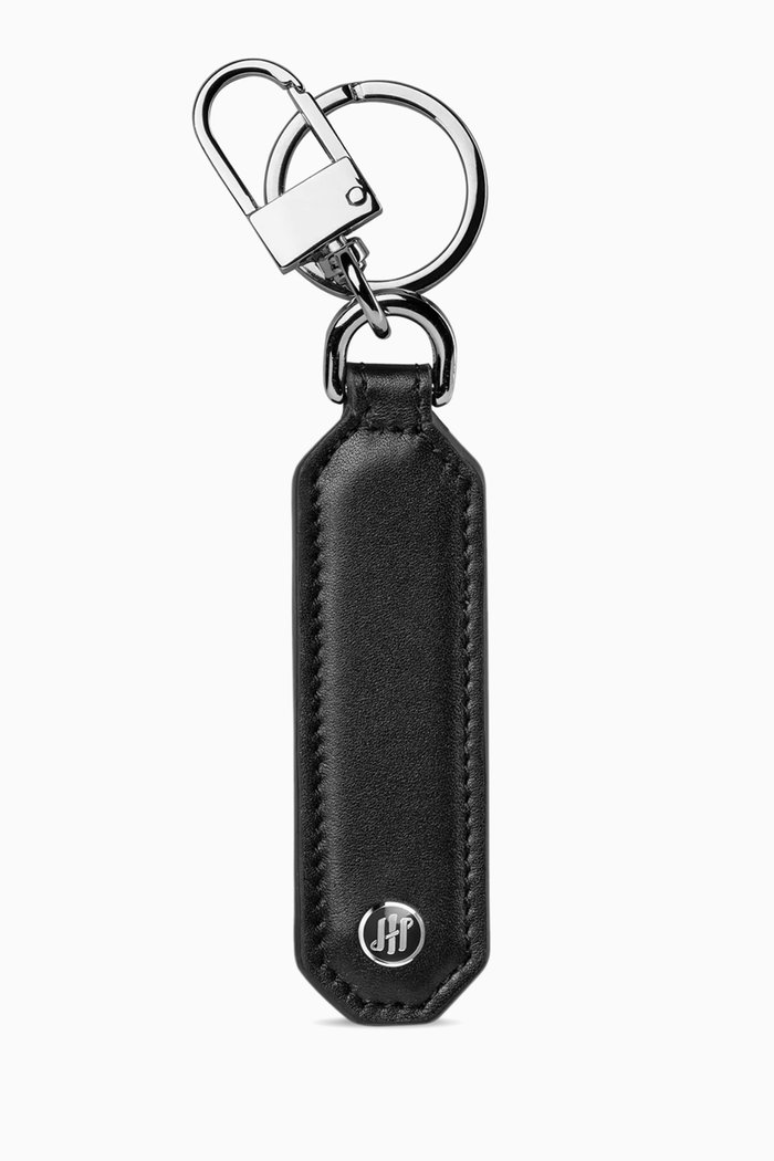 

Tower Key Ring in Leather, Black