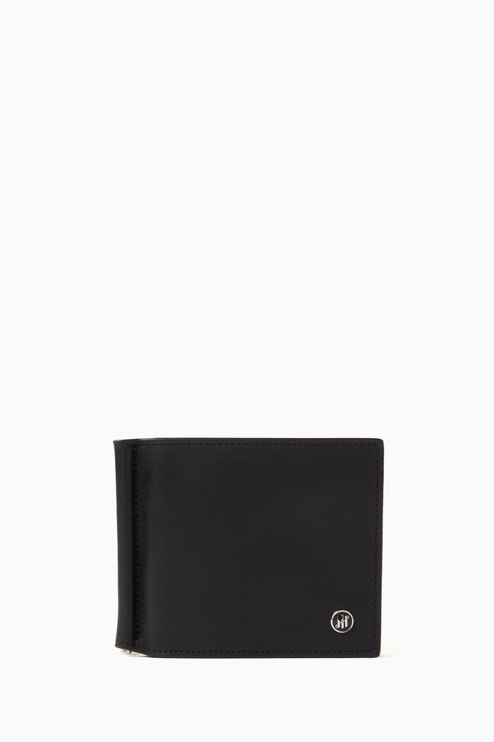 Signet Series Money Clip Wallet in Leather, Black