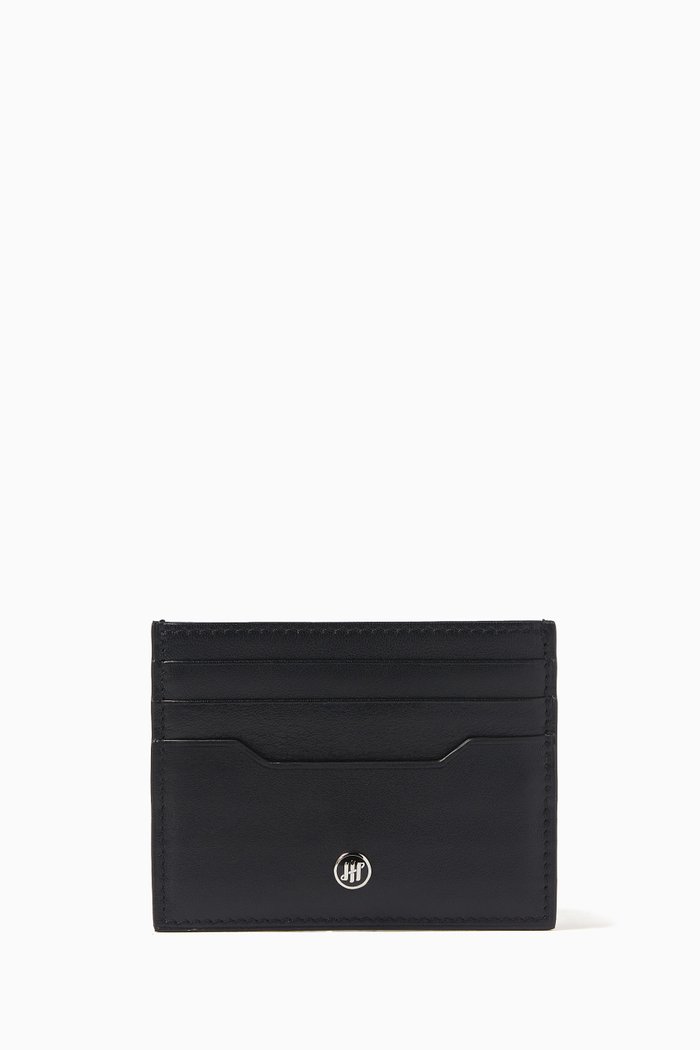 

Signet Series Card Holder in Leather, Black