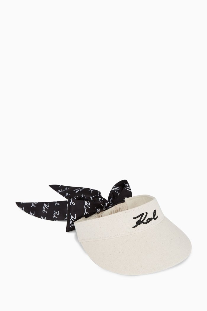

K/Signature Visor in Cotton Blend, Neutral