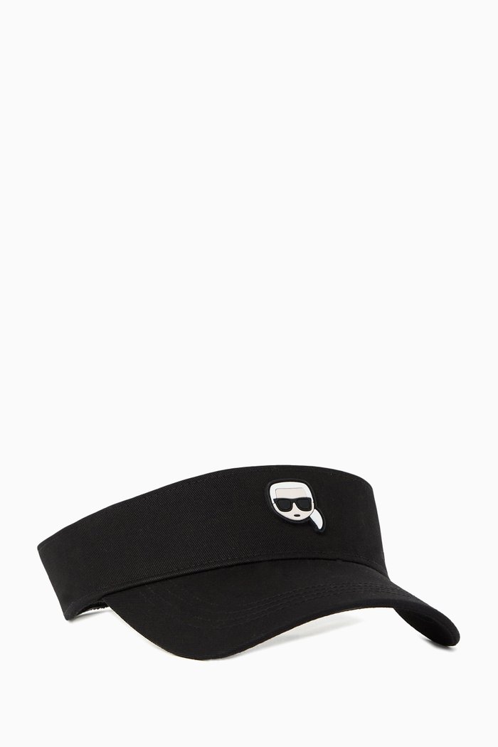 

K/Ikonik Wide Brim Visor Cap in Recycled Cotton, Black