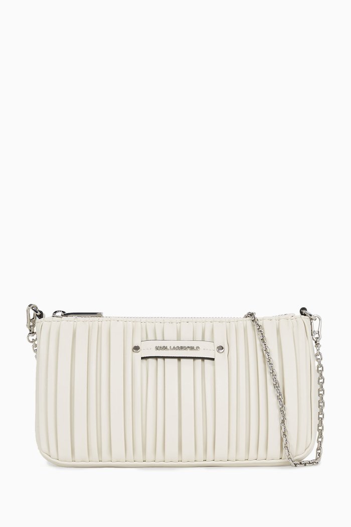 

K/Kushion Quilt Shoulder Bag in Faux Leather, White
