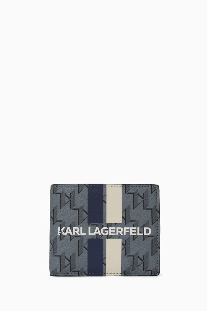 

K/Monogram Klassik Bo-fold Wallet in Faux Leather, Grey