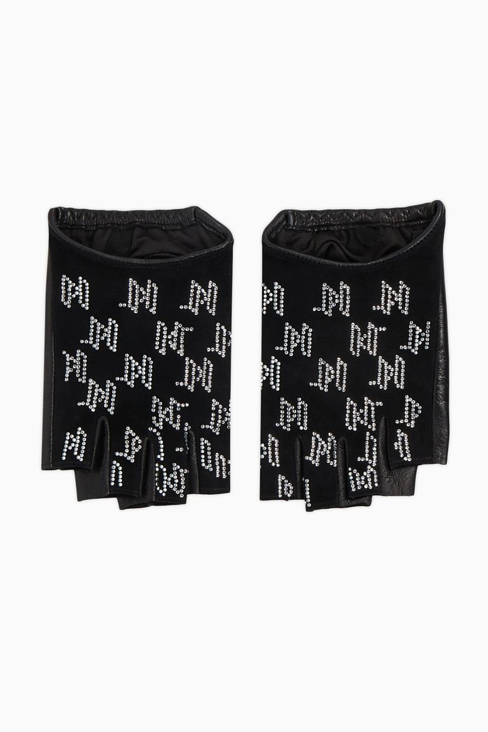 

K/Monogram Embellished Gloves in Leather, Black