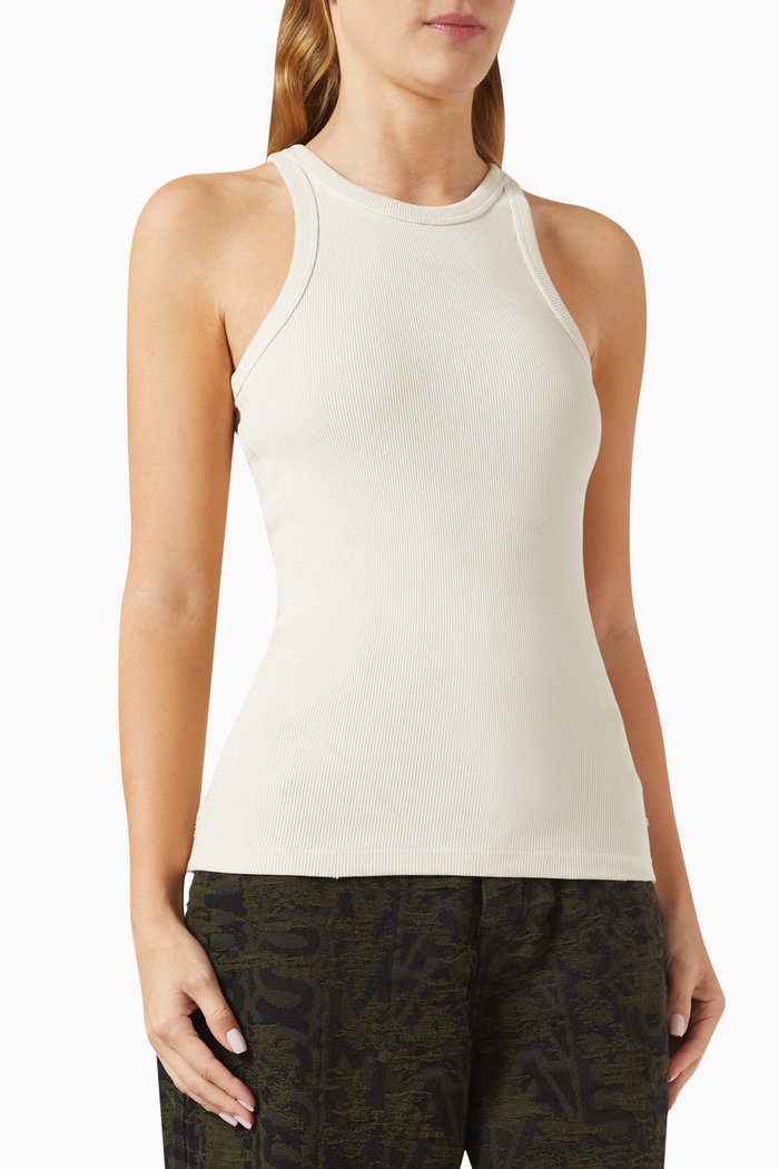 

Grunge Tank Top in Rib-knit, Neutral
