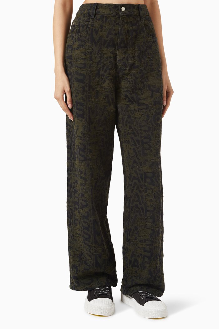 

Distressed Monogram Jeans in Cotton, Black