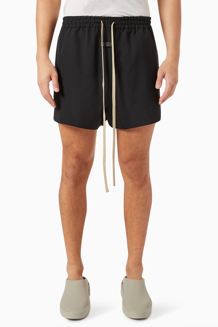 

Running Shorts in Wool Gabardine, Black
