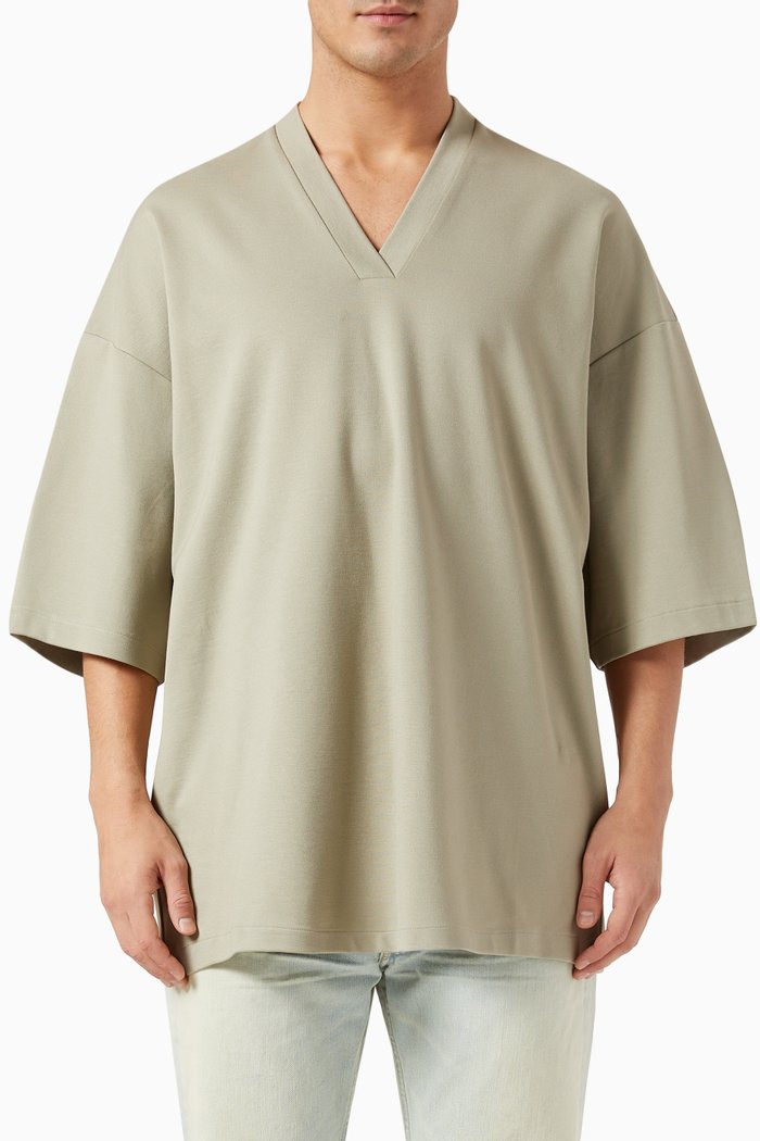 

Milano V-neck T-shirt in Viscose Blend, Grey